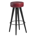 Palm Vintage Style Upholstered High Stool